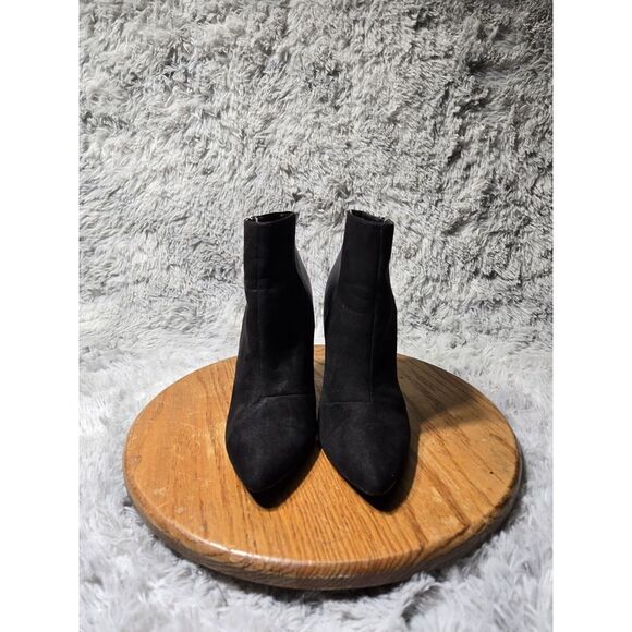 Nine West Blushing Black Zip Booties Heels Women's Size 8.5 M Formal Walking - Picture 3 of 9